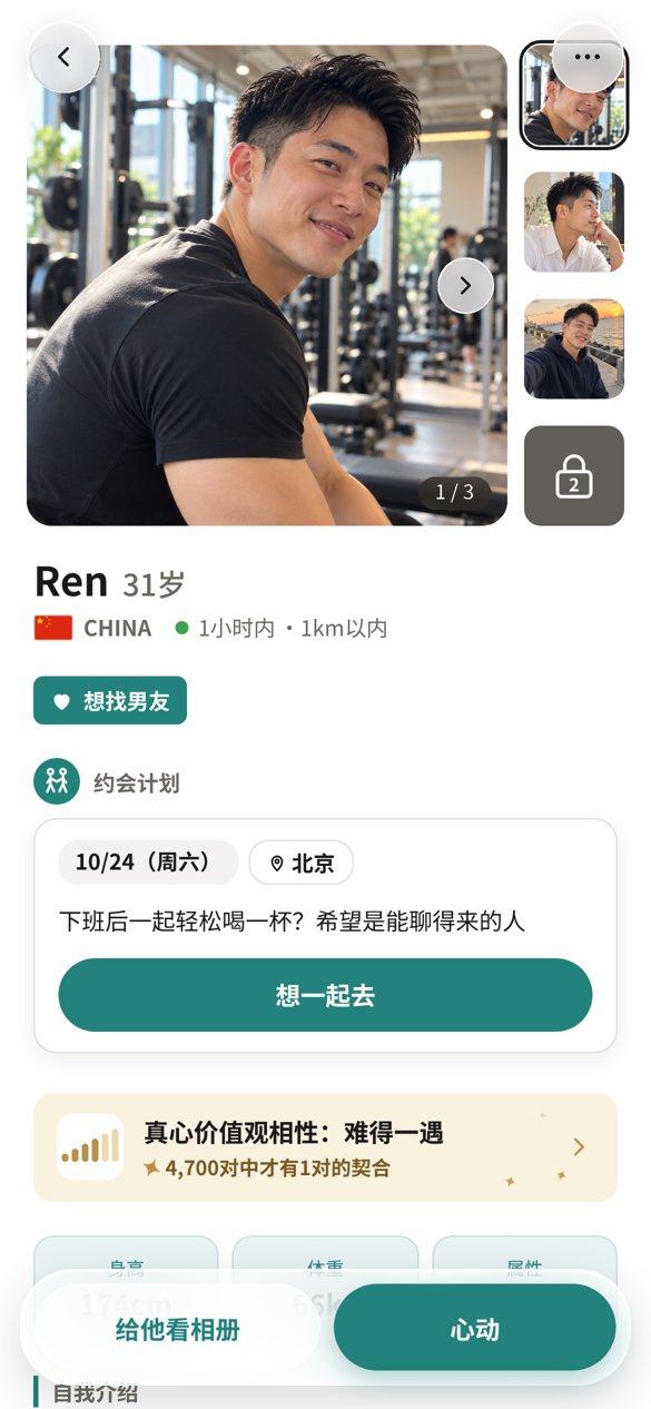 More Room中对方的个人资料页面